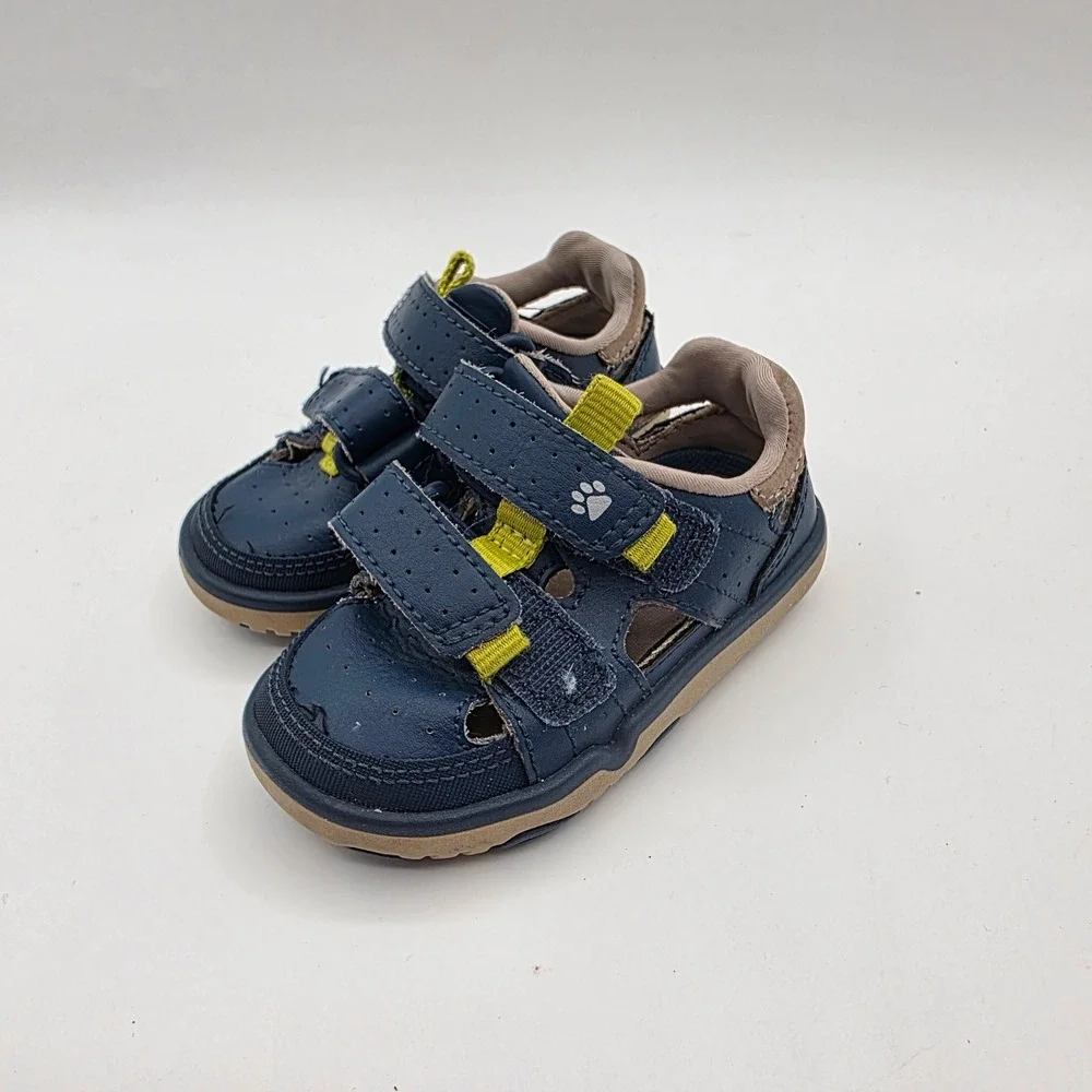 Hush Puppies Quin Paw Flex Navy Blue Fisherman Sandals Toddler Boy 4M HL261370